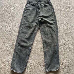 Uniqlo Washed Gray Straight Jeans